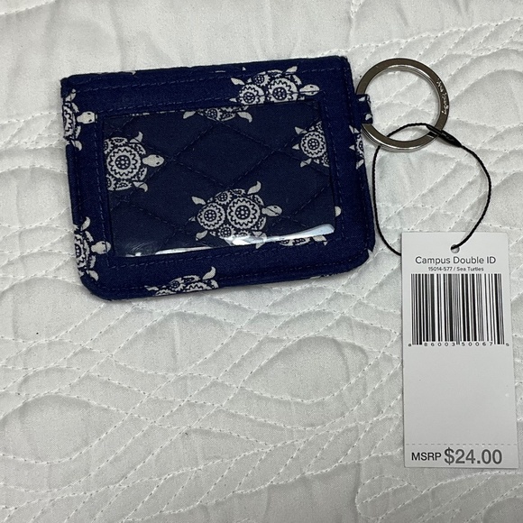 Vera Bradley Sea Turtles Double ID in Navy Blue - Picture 3 of 5
